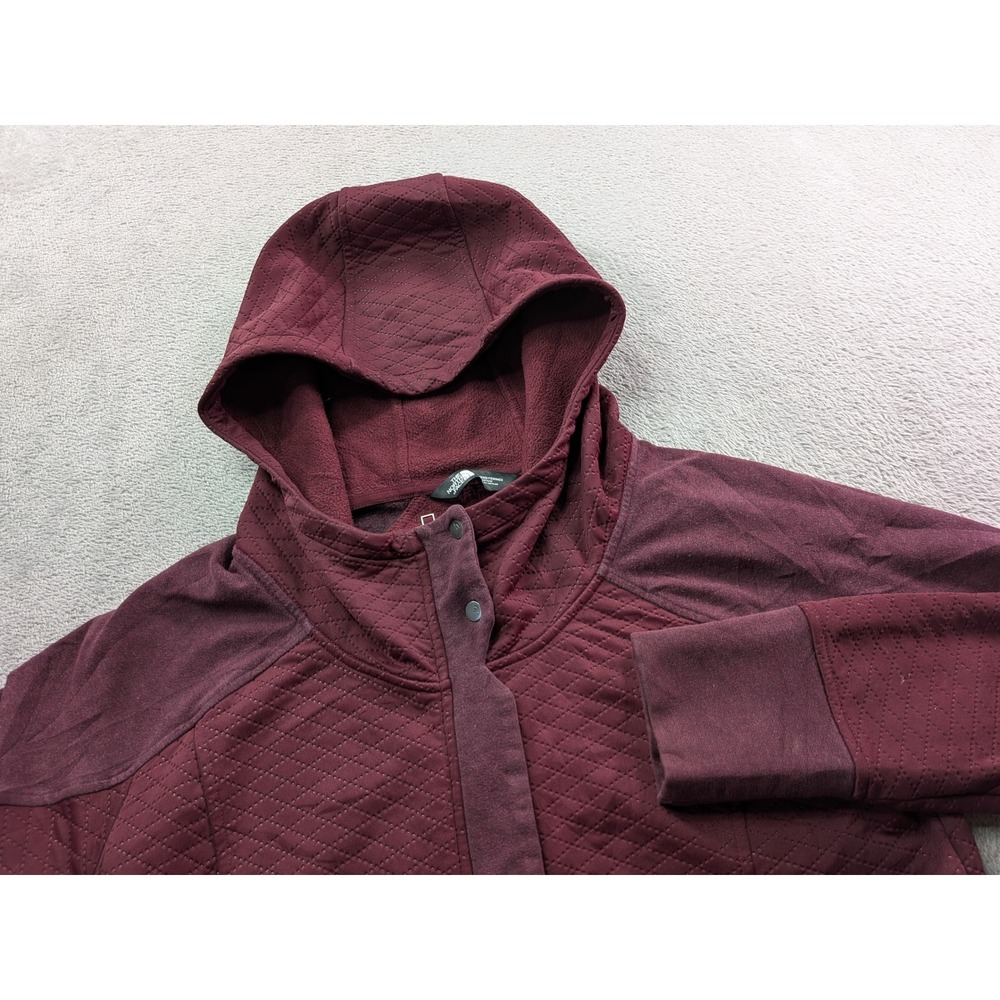 The North Face Womens Mashup Quilted Full Zip Hooded Jacket Burgundy Medium